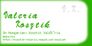 valeria kosztik business card